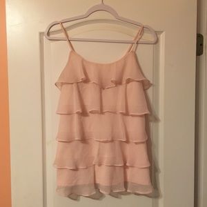 Pink Ruffled Sleeveless Top